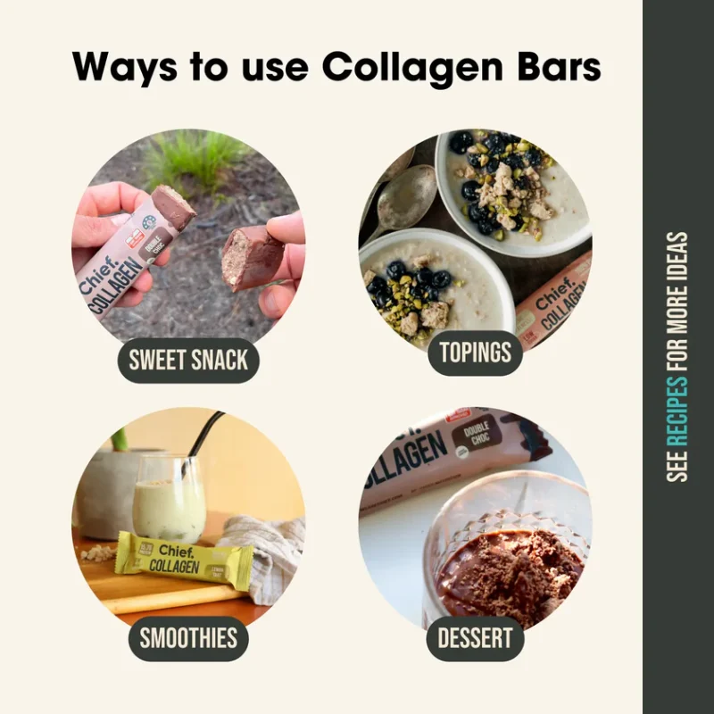 Rezeptideen für Kollagenriegel - Dessert und Smoothies