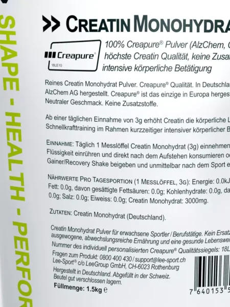 Lee Sport Kreatin Monohydrat Creapure 1500